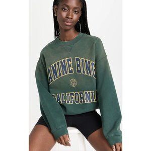 NWT ANINE BING Jaci Sweatshirt California SZ L in Dark Green